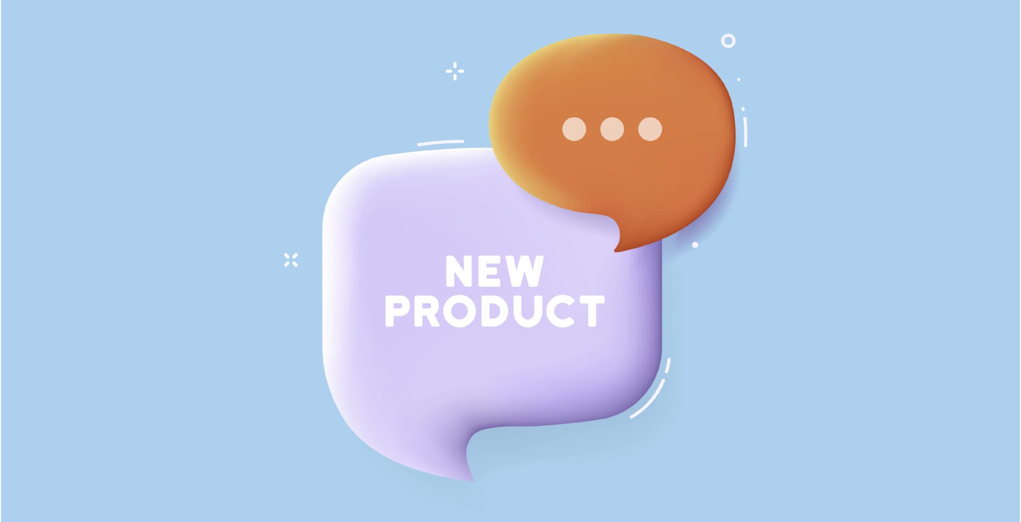 new product speech bubble